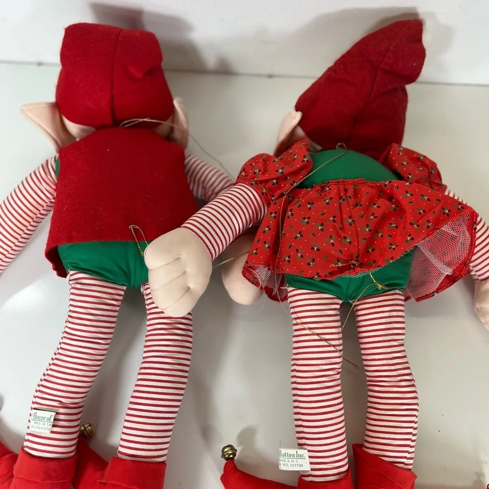 House Of Hatten Boy And‎ Girl Christmas Elves 16” Tall Taiwan